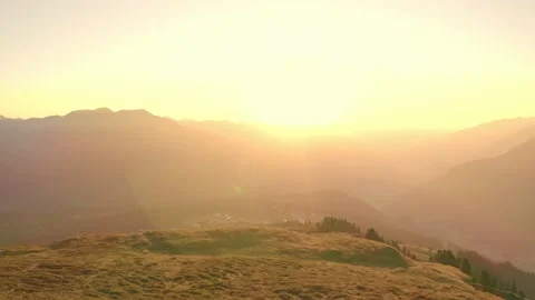 Summit cross in the morning sunshine Stock Footage