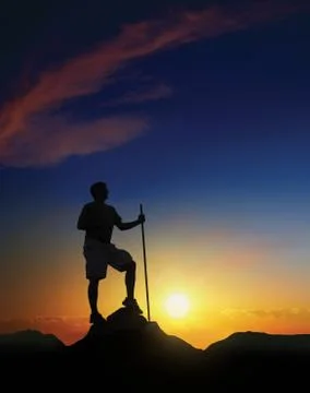 Summit at dawn Foto stock