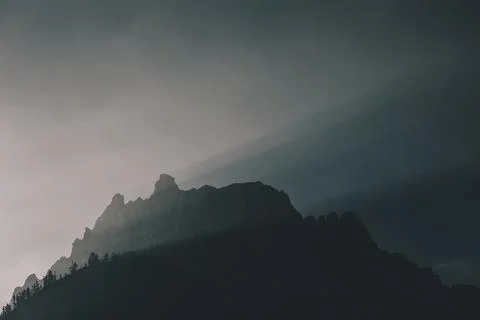 Summit in an early morning Stock Photos