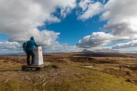 The summit of Fan Frynach, Brecon Beacons. March 2019. Stock Photos