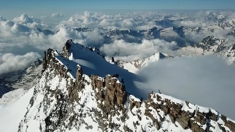 Summit highest mountain Italy 4085m Stock Footage 95939240