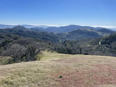 Summit of the hiking trail Stock Photos
