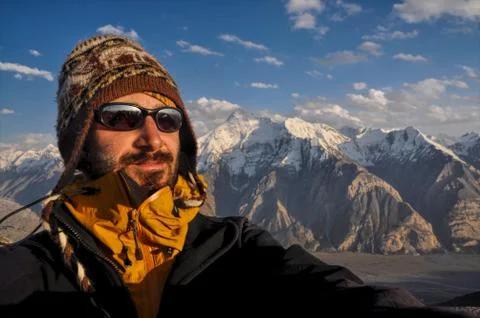 On summit in kyrgyzstan Stock Photos