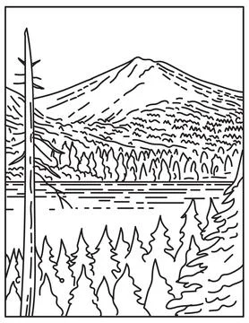Summit of Lassen Peak Volcano Within Lassen Volcanic National Park in Norther 스톡 일러스트