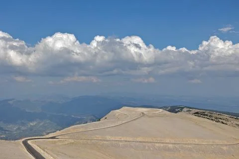Summit of Mont Ventoux, view of mountains landscape Stock Photos