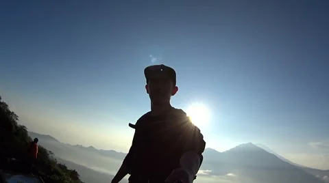 Summit of Mount Batur Volcano Stock Footage 61044107