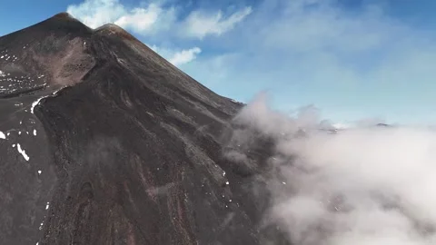 Summit of Mount Etna over the clouds, aerial view (Sicily, Italy) Vídeo Stock 277071331