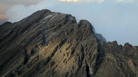 Summit of Mt. Meru Wide Ariel Stock Footage 42400053
