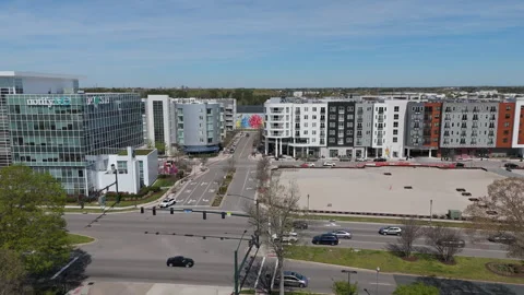 Summit Pointe Chesapeake VA Aerial Dollar Tree HQ Urban Development 스톡 동영상 333568623