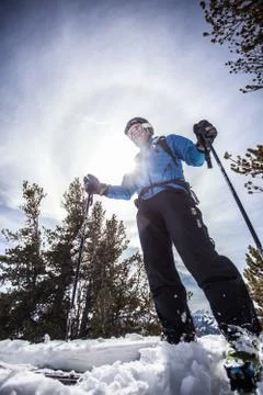 Summit Skier Fotos de archivo