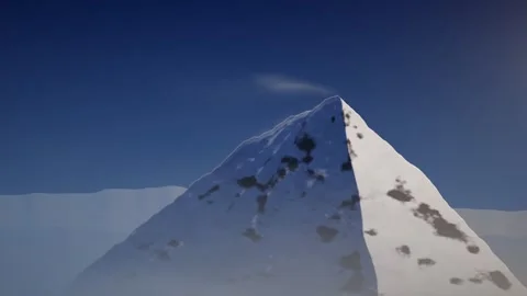 Summit Spindrift Snow Plumes Blowing Off Mountain Peak Seamless Loop Stock Footage 346728463