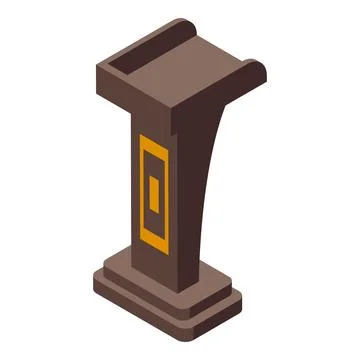 Summit tribune icon isometric vector. Debate presentation podium rostrum Stock Illustration