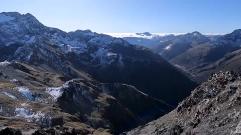 Summit View from Avalanche Peak in Arthur's Pass National Park, New Zealand.. Video stock 286767217