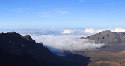 Summit view at Haleakala Volcano Crater  National Park,Maui,Hawaii,USA Stock Footage 119720417