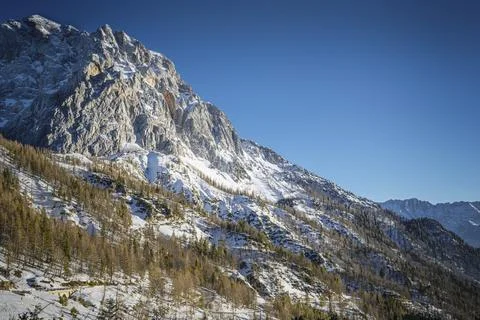 Summit of the Vrisic Pass, Solvenia. Stock Photos