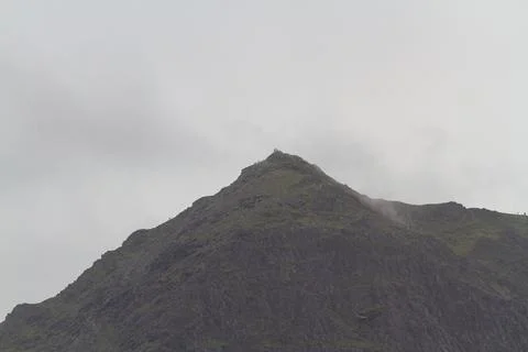 The summit of Yr Wyddfa or Mount Snowdon in Snowdonia or Eryri National Park. Stock Photos