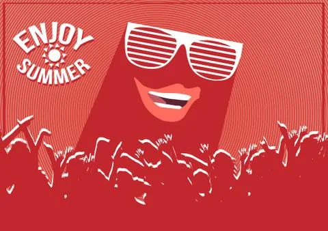 Summmer Sunglasses Concept Flat Design - Vector Illustration Stock Illustration