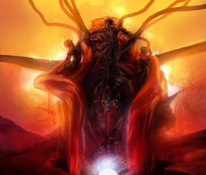 Summoned evil illustration. Stock Illustration