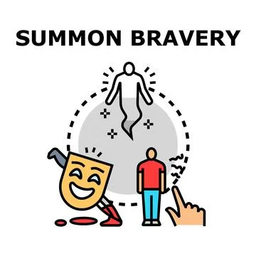 Summoning inner bravery for courage and strength Stock Illustration