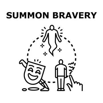 Summoning inner bravery for courage and strength Stock Illustration