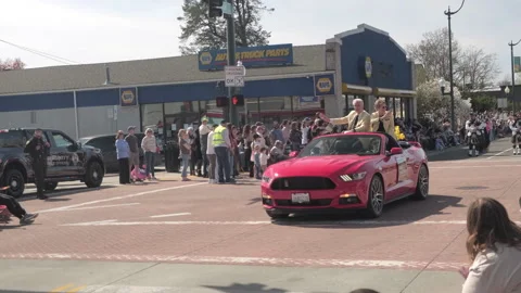 Sumner, WA, USA, April 4, 2026 - Sumner Daffodil Parade - Beer Garden, Food Tr 8 Stock-Footage 332674804