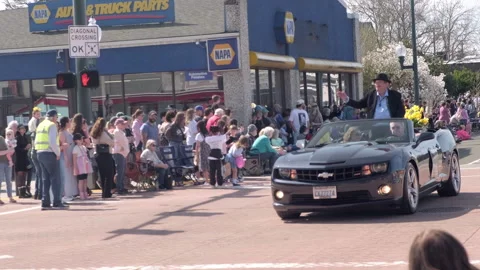 Sumner, WA, USA, April 4, 2026 - Sumner Daffodil Parade - Beer Garden, Food Tr 6 Stock-Footage 332675321