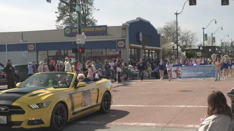 Sumner, WA, USA, April 4, 2026 - Sumner Daffodil Parade - Beer Garden, Food T 11 스톡 동영상 332676048