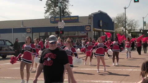 Sumner, WA, USA, April 4, 2026 - Sumner Daffodil Parade - Beer Garden, Food T 18 Stock Footage 332677341