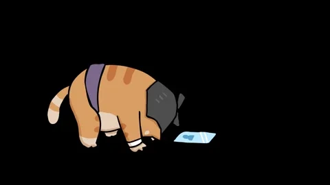 Sumo Cat Destroying Phone Animation - Transparent Background Stock Footage 282777071