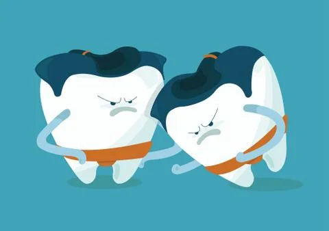 Sumo of chipped a tooth Stock Illustration