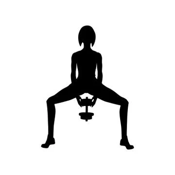 Sumo squat exercise workout silhouette Stock Illustration