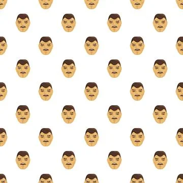 Sumo wrestler face seamless pattern repeating background 库存插图