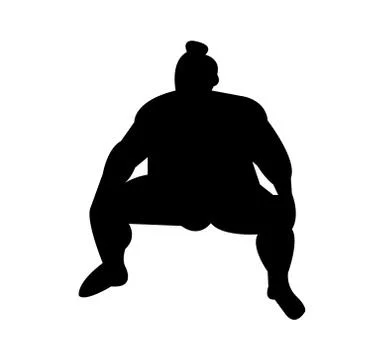 Sumo wrestler silhouette Stock Illustration