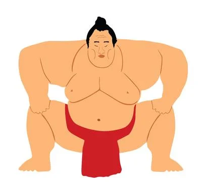 Sumo wrestler vector illustration isolated. Иллюстрация