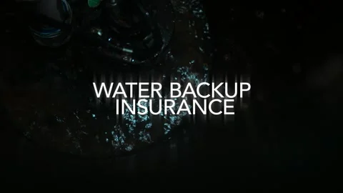 Sump Pump with Background Text - Water Backup Insurance Stock Footage 308720083