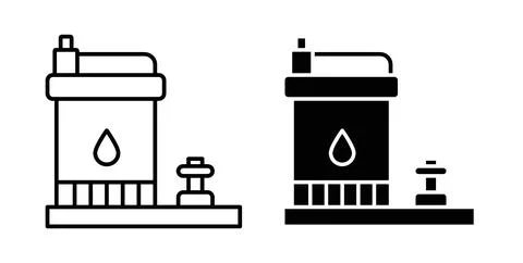 Sump pump icon in black and white. vector icon pack for websites Stock Illustration