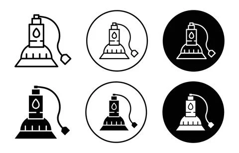 Sump pump icon Outline flat Icon Stock Illustration