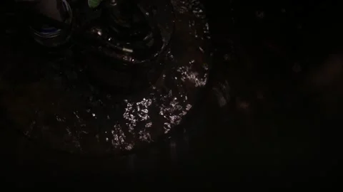 Sump Pump Pumping Out Water in Basement Stock Footage 308675943