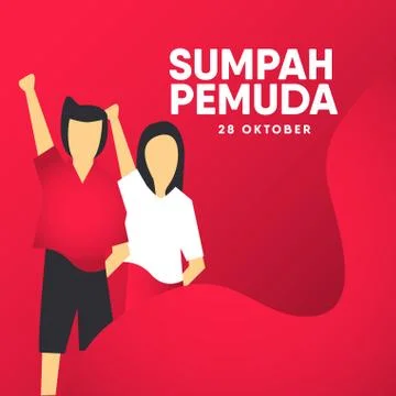 Sumpah Pemuda Celebration Vector Template Design Illustration Stock Illustration