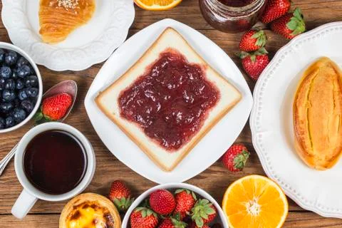 A sumptuous breakfast Stock Photos