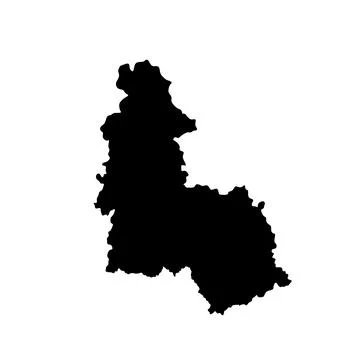 Sumy map vector silhouette illustration isolated on white Illustrazione stock