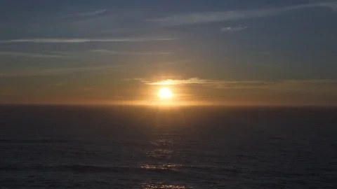 The sun about to set over the Pacific Ocean Stock Footage 83024534