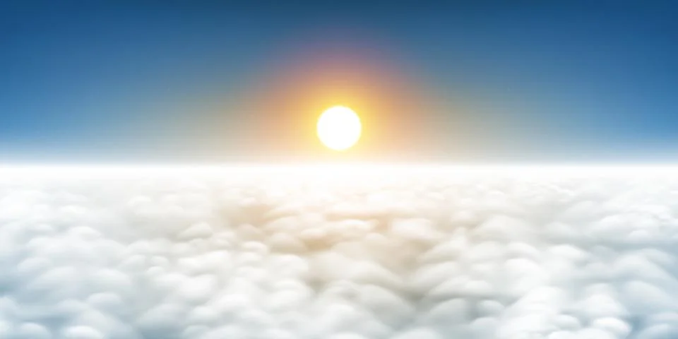Sun above the clouds Stock Illustration