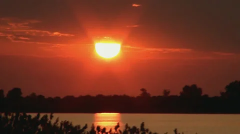 A sun above a salt lake Stock Footage 33279985