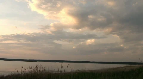 A sun above a salt lake Stock Footage 33281365