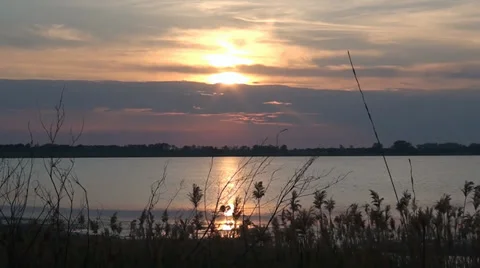 A sun above a salt lake Stock Footage 33281717