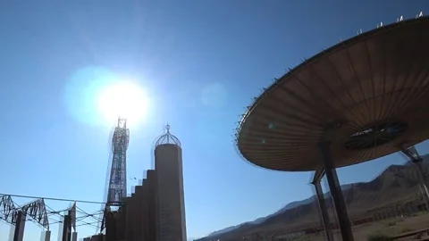 The sun above the tower Stock Footage 80734866