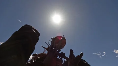 Sun Above Tractor Timelapse Stock Footage 274172150
