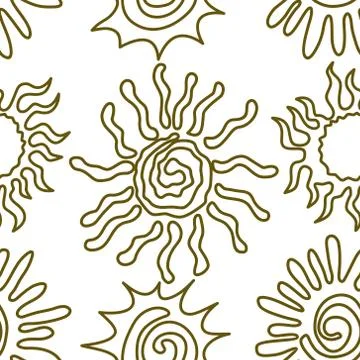 Sun Abstract Pattern Seamless Vector Template Stock Illustration