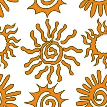 Sun Abstract Pattern Seamless Vector Template Stock Illustration